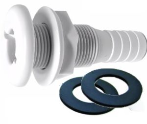 Thru-Hull 3/4" White Drain